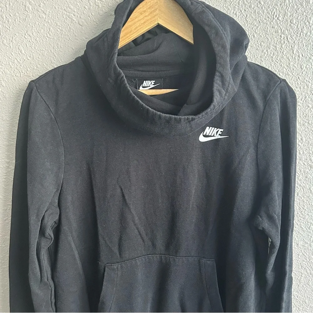 Nike Black Funnel Neck Lightweight Pullover‎ Hoodie Sweatshirt